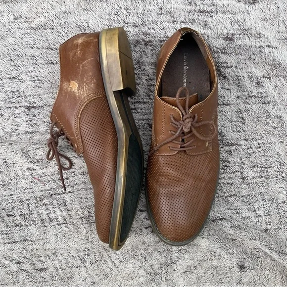 mens calvin klein brown dress‎ shoes - Picture 3 of 5